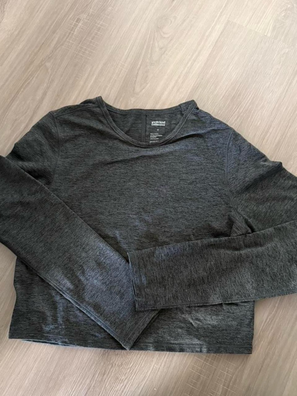 Girlfriend collective charcoal heather long-sleeve tee